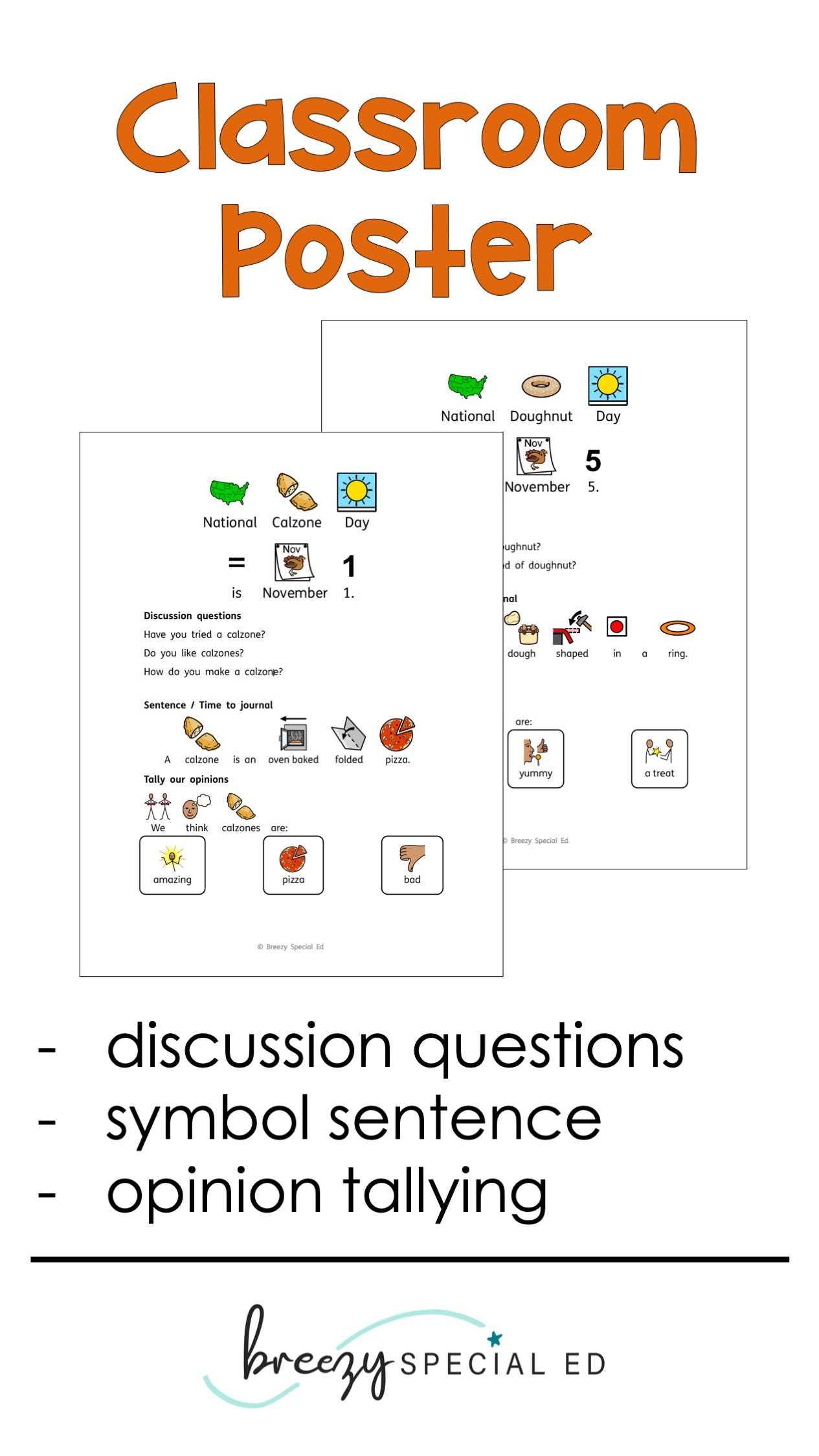 National Days November Differentiated Journals for special education
