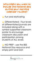 National Days November Differentiated Journals for special education