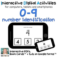 Number Task Cards with different fonts for special education
