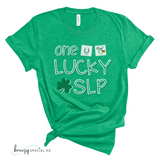 Lucky SLP Shirt with Symbol Support | Speech Therapist Tee