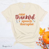 One Thankful Speech Therapist Shirt with symbol cards for SLPs | Speech Pathlogist