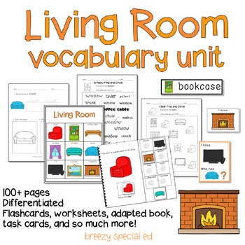 Living Room Vocabulary Unit (special education and autism resource)