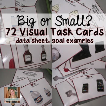 Identifying Size (Big and Small) Task Cards