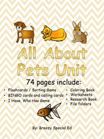 Caring for Pets Unit (Special Education or Early Childhood)