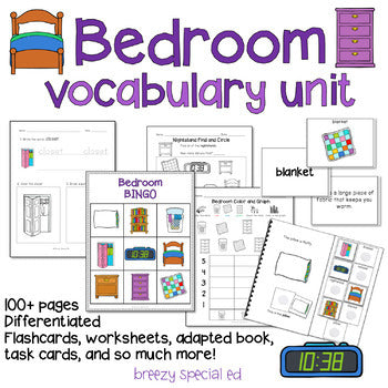 Bedroom Vocabulary Life Skills Unit for Special Education / Autism