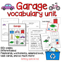 Garage Vocabulary Around the House Unit (Special Education and Autism Resource)
