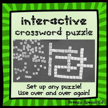 Interactive, Interchangeable Classroom Crossword Wall Puzzle (with Velcro)