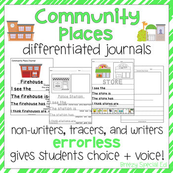 Community Places - Leveled Journal Writing for Special Education