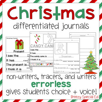 Christmas: Errorless Writing Activities for Special Education