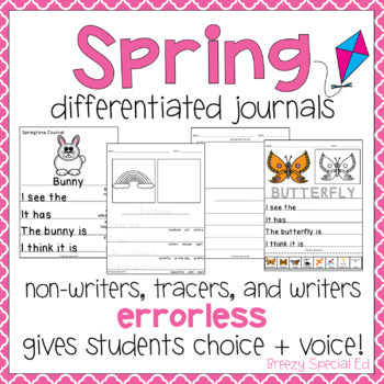 Spring Errorless Writing Activities for Autism and Special Education