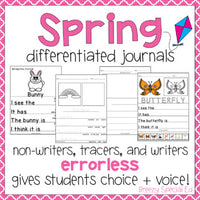 Spring Themed Differentiated Journal Writing for Special Education