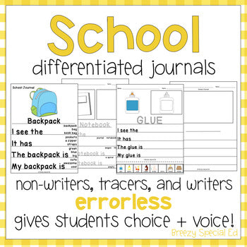 Back to School Errorless Writing Activities for Special Education and Autism
