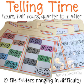 Telling Time File Folders (Digital and Analog) - Special Education / A ...