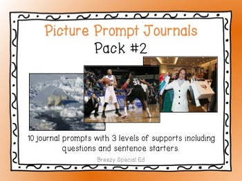 Picture Prompts 2 - Leveled Journal Writing for Special Education - Pack 2