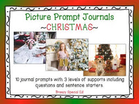 Christmas Picture Prompts - Leveled Journal Writing for Special Ed
