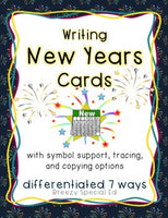 FREE New Years Card / Resolutions: Differentiated for Special Ed #bsechallenge