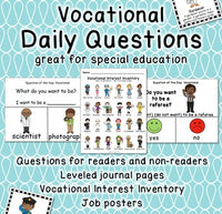 Vocational Visual Daily Questions with Job Posters for Special Education