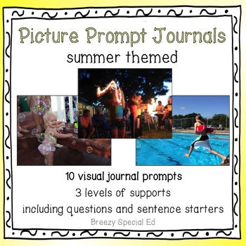 Summer Picture Journal Prompts {Leveled Writing}