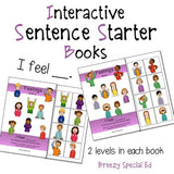 I Feel Feelings and Emotions Adapted Sentence Starter Books - Special Ed