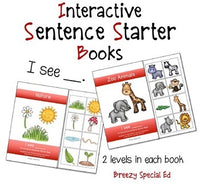 I See Interactive / Adapted Sentence Starter Book - special education