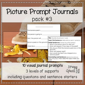 Picture Journal Prompts 3 {Leveled Writing} for Special Education