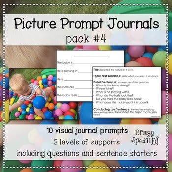 Picture Journal Prompts 4 {Leveled Writing} Great for Special Ed