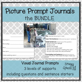 Picture Journal Prompts BUNDLE {Leveled Writing} Great for Special Ed