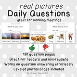 Daily questions visual question of the day posters for special education