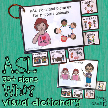 ASL (Sign Language) Who? People and Animals Flashcard Dictionary