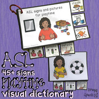 ASL (Sign Language) Playtime Visual Flashcard Dictionary