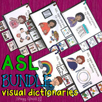 ASL (Sign Language) BUNDLE Visual Flashcard Dictionaries