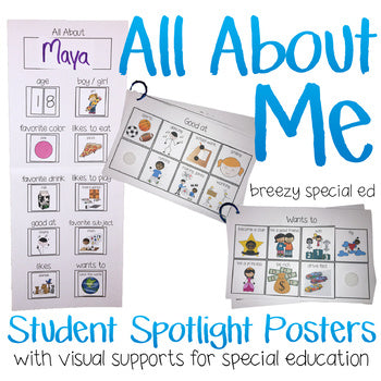 All About Me Posters - Student Spotlight - for Special Education