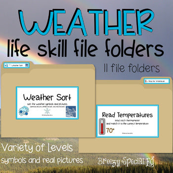 Weather File Folders Life skill and Science for Special Education