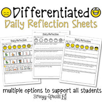 Daily Reflection Sheets for Special Education Students