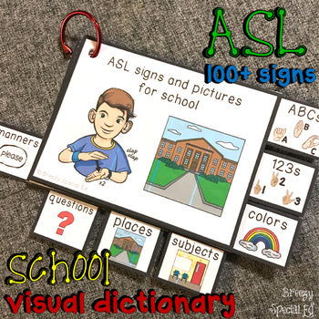 ASL (Sign Language) School Basics Visual Flashcard Dictionary – Breezy ...