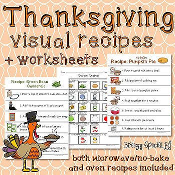 Thanksgiving Visual Recipes for Special Education