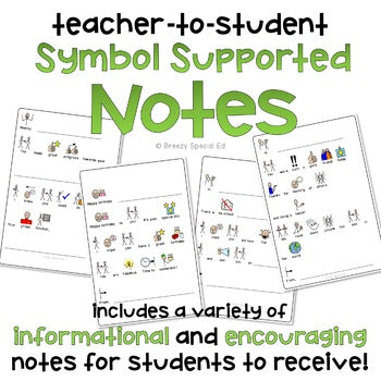 Symbol Supported Notes for Students (special education and autism)
