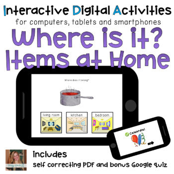 Household Items ⋅ Digital Activities ⋅ Interactive PDF, Boom Cards, + Quiz