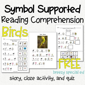 Symbol Supported Reading Comprehension for Special Ed FREEBIE