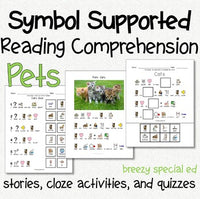 Pets - Symbol Supported Reading Comprehension for Special Ed