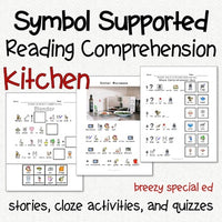 life skills kitchen symbol reading comprehension for special education