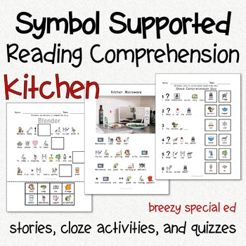 life skills kitchen symbol reading comprehension for special education