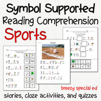 Sports - Symbol Supported Reading Comprehension for Special Ed