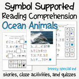 Ocean Animals Symbol Supported Reading Comprehension for Special Ed