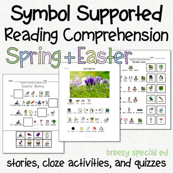 Spring and Easter - Symbol Supported Picture Reading Comprehension for SpEd
