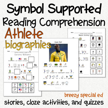 Athlete Bios - Symbol Supported Picture Reading Comprehension for Special Ed