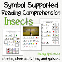 Insects - Symbol Supported Picture Reading Comprehension for Special Education