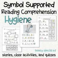 hygiene symbol reading comprehension stories and activities for special education
