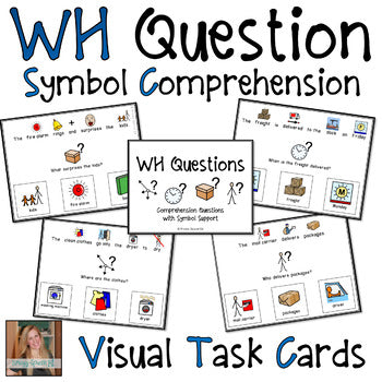WH Questions Visual Task Cards with Symbols (Autism and Special Education)