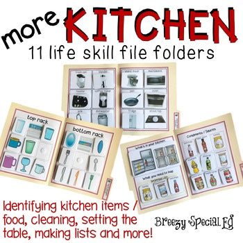 Special Education Kitchen / Cooking Life Skill File Folders - Set 2